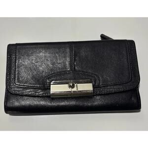 Coach Kristin Black Leather Envelope Vintage Wallet Chic GUC